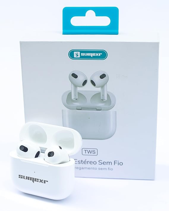 Fone De Ouvido Sem Fio Sumexr TWS Smart Touch V5.3 4° Geração Branco - Imagem 2